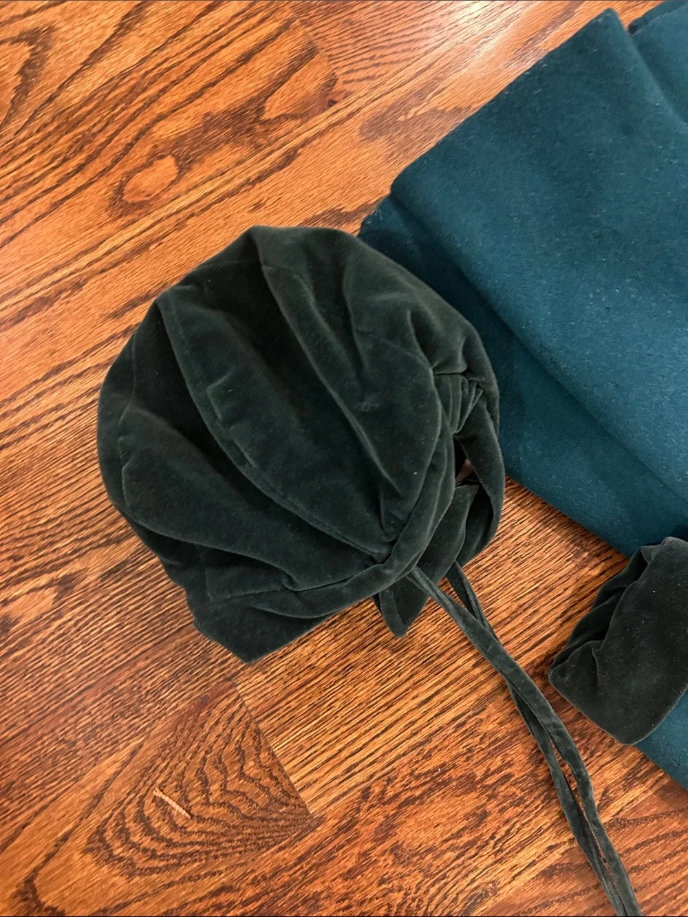 Rothschild Teal and Black Girls' Wool Coat with Velvet Accessories